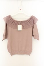 画像3: F&A / チュールフリル5分袖ニットプルオーバー  ピンク O-26-07-02-081-CA-TO-IG-OS (3)