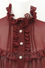 画像2: Enchantlic Enchantilly / シャンテリー フリル ブラウス  ワイン O-26-07-02-083-LO-BL-OW-OS (2)