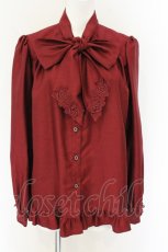 画像1: Enchantlic Enchantilly / ノーブルリボンタイブラウス  ワイン O-26-07-02-084-LO-BL-OW-OS (1)