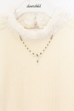 画像2: axes femme / ファーカラーシフォンフリルテレコニット M キナリ O-26-07-02-012-AX-TO-OW-OS (2)