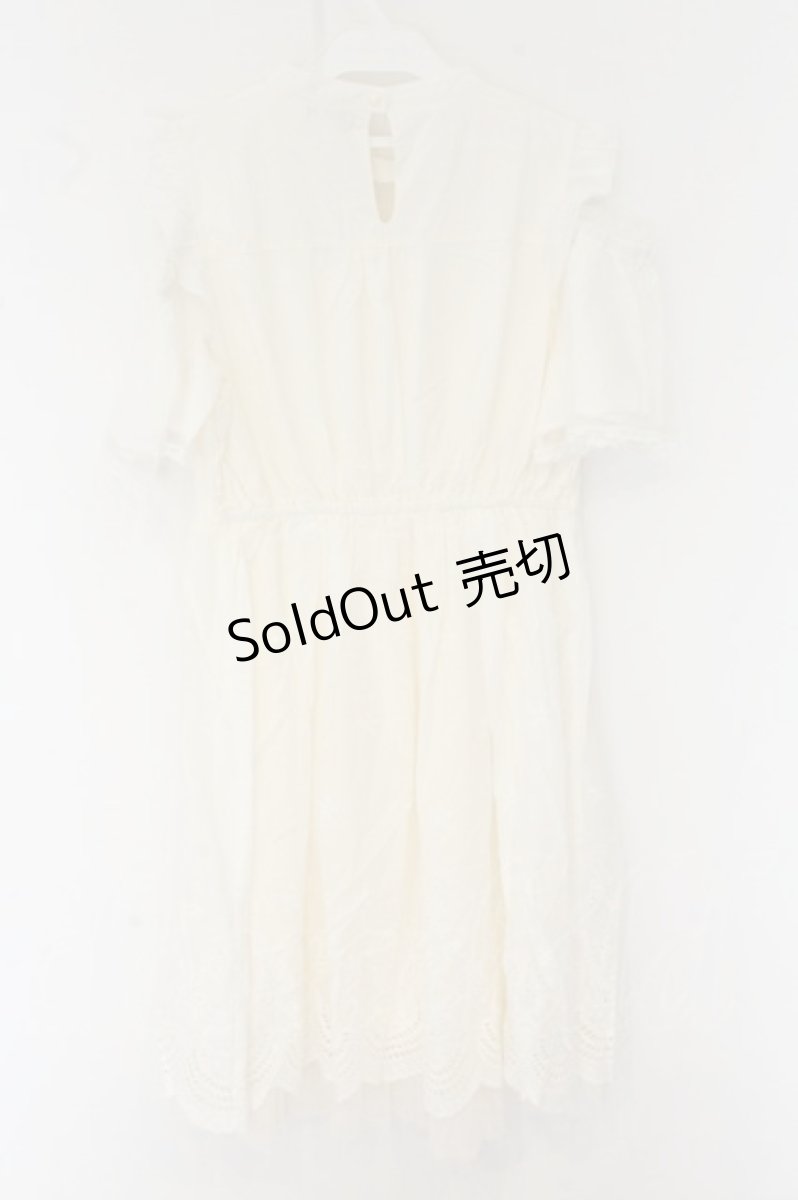 画像3: axes femme POETIQUE / コットンレース肩開きワンピース M キナリ O-26-07-02-023-AX-OP-OW-OS (3)