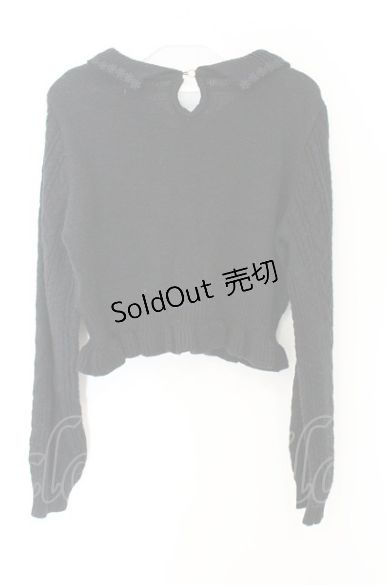 画像3: axes femme POETIQUE / お花レース使いショートニット M クロ O-26-07-02-003-AX-TO-OW-OS (3)
