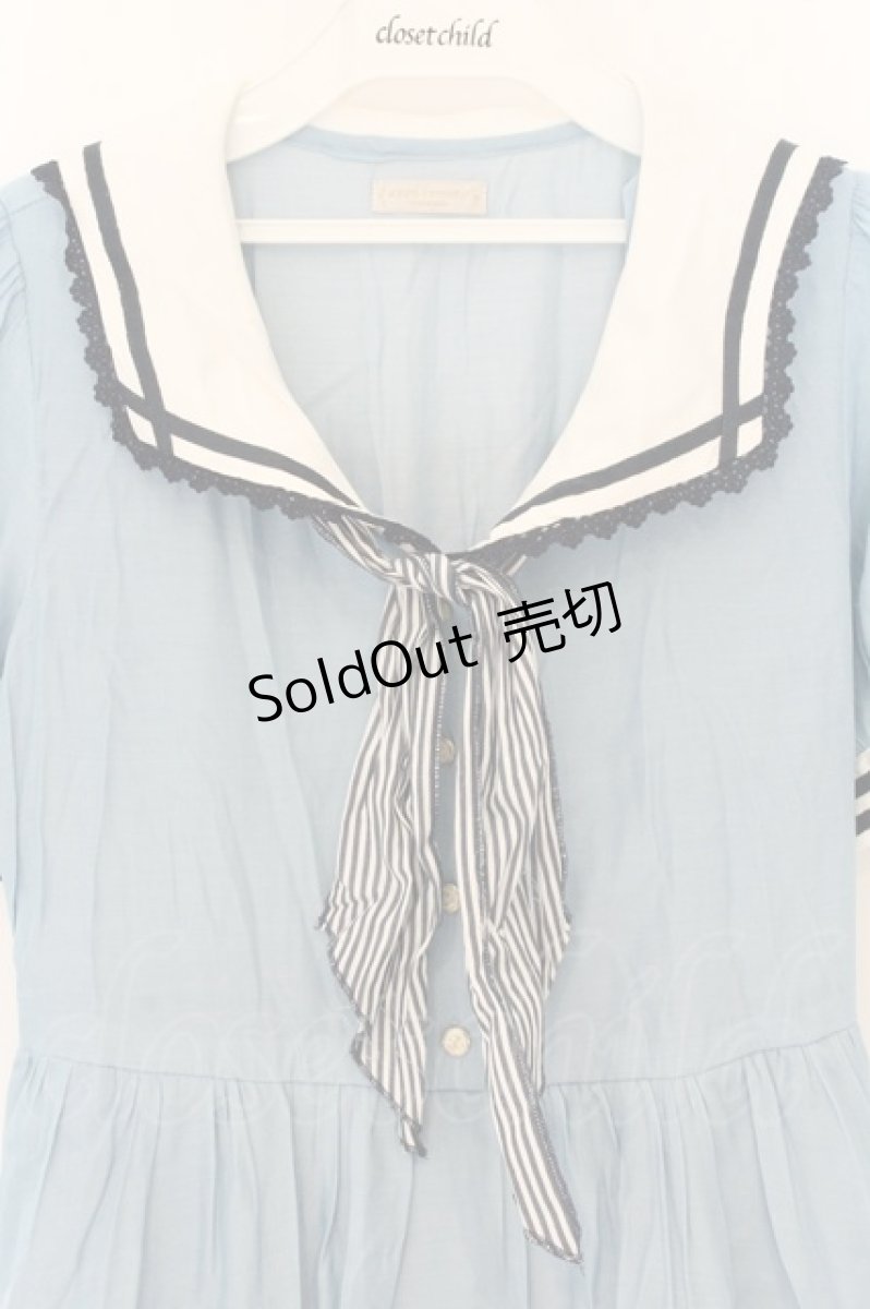 画像2: axes femme POETIQUE / フィッシュテールセーラーワンピース M サックス O-26-07-02-031-AX-OP-OW-OS (2)