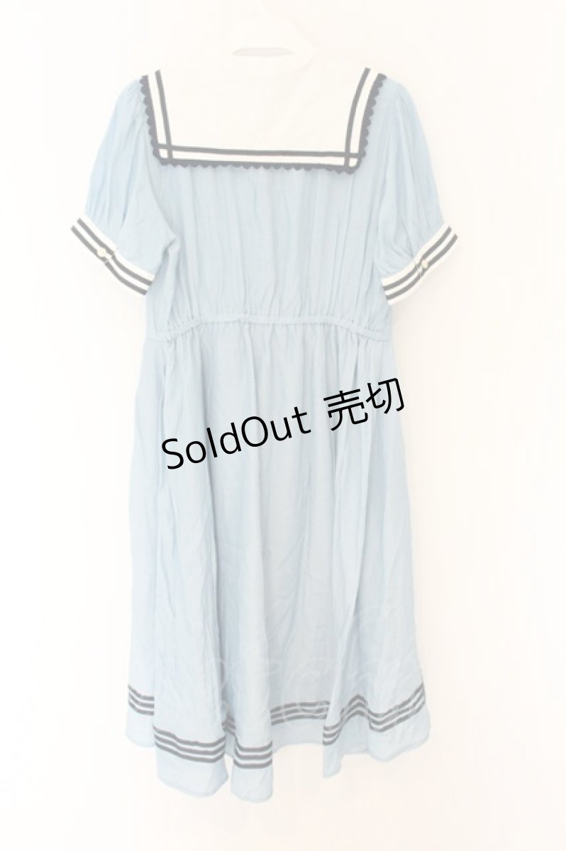 画像3: axes femme POETIQUE / フィッシュテールセーラーワンピース M サックス O-26-07-02-031-AX-OP-OW-OS (3)