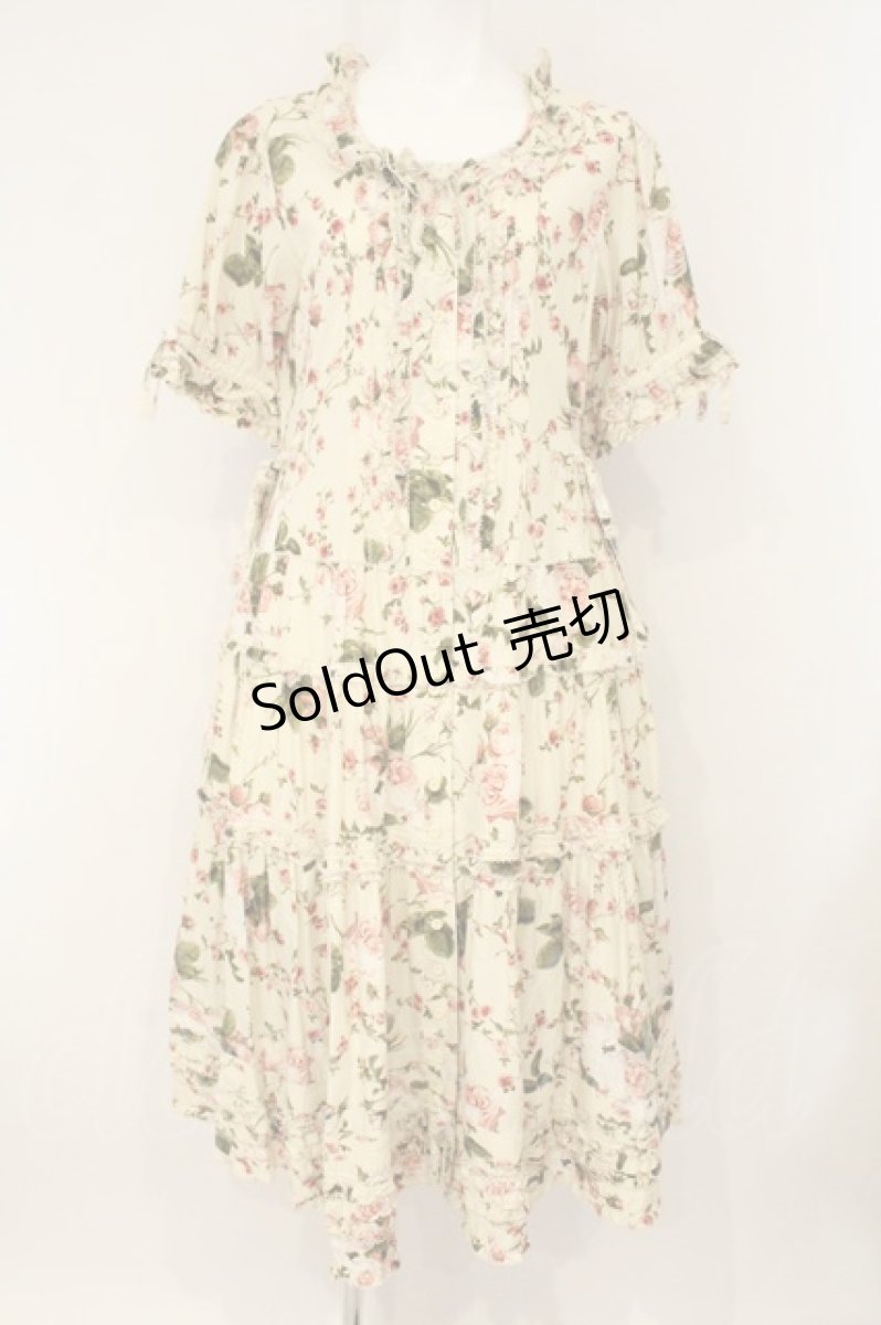 画像1: PINK HOUSE / La Reine a la roseワンピース  アイボリー O-26-07-03-030-LO-OP-IG-OS (1)