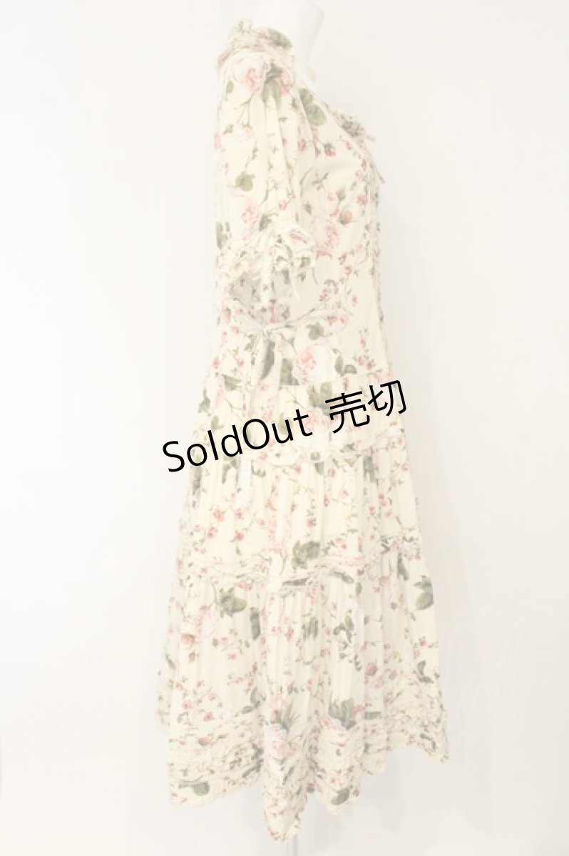 画像4: PINK HOUSE / La Reine a la roseワンピース  アイボリー O-26-07-03-030-LO-OP-IG-OS (4)