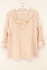 画像1: PINK HOUSE / フリル使いブラウス  ピンク O-26-07-03-036-LO-BL-IG-OS (1)