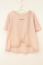 画像1: PINK HOUSE / ロゴ刺繍入りローンブラウス  ピンク O-26-07-03-037-LO-BL-IG-OS (1)