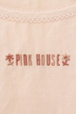 画像2: PINK HOUSE / ロゴ刺繍入りローンブラウス  ピンク O-26-07-03-037-LO-BL-IG-OS (2)