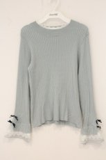 画像1: axes femme / リボンデザインラメニットプルオーバー F ミント O-26-07-03-050-AX-TO-IG-OS (1)