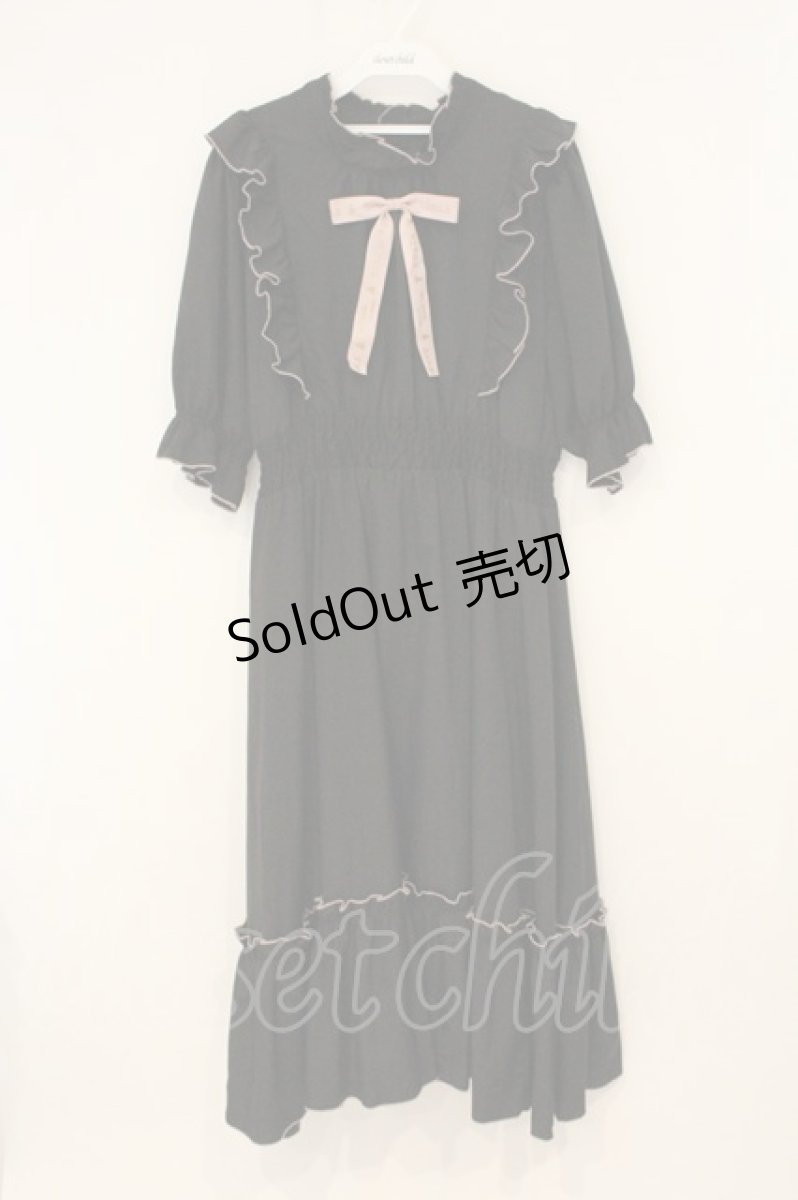画像1: m petit by misako / NINA'SコラボAMハイショクメローワンピース 3L クロ×ピンク O-26-07-03-057-LO-OP-IG-OS (1)