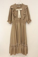 画像1: m petit by misako / NINA'SコラボAMハイショクメローワンピース 3L ベージュ O-26-07-03-059-LO-OP-IG-OS (1)