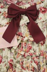 画像2: metamorphose / スクエアあきフリル姫袖ブラウス(花柄)  生成り×アカ系 O-26-07-03-060-ME-BL-IG-OS (2)