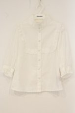 画像1: Jamie エーエヌケー / ヨークフリル立ち襟ブラウス M シロ O-26-07-03-071-LO-BL-OW-OS (1)