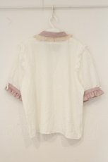 画像3: DearMyLove / 3連ビジューレースフリルブラウス 5L シロ×ピンク O-26-07-03-010-GO-BL-OW-OS (3)
