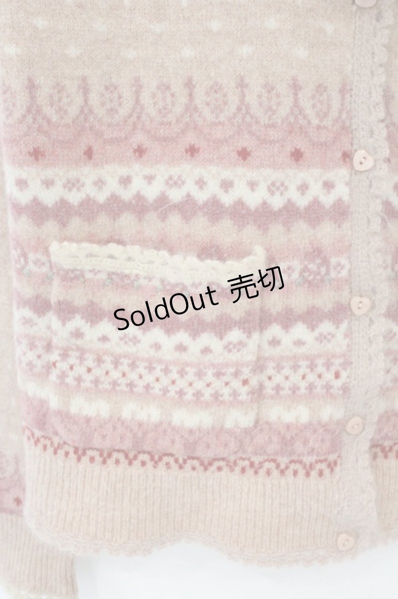 画像3: PINK HOUSE / モチーフカーディガン  ピンク O-26-07-03-094-LO-TO-IG-ZT211 (3)