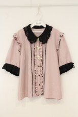 画像1: DearMyLove / 3連ビジューレースフリルブラウス 5L ピンク O-26-07-03-002-GO-BL-OW-OS (1)