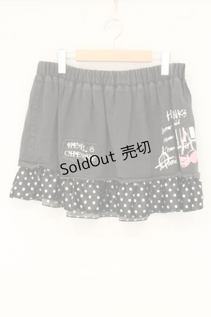 画像1: HELL CAT PUNKS / ドット切り替えスカート  ブラック（グレー寄り） O-26-07-03-013-PU-SK-OW-OS (1)