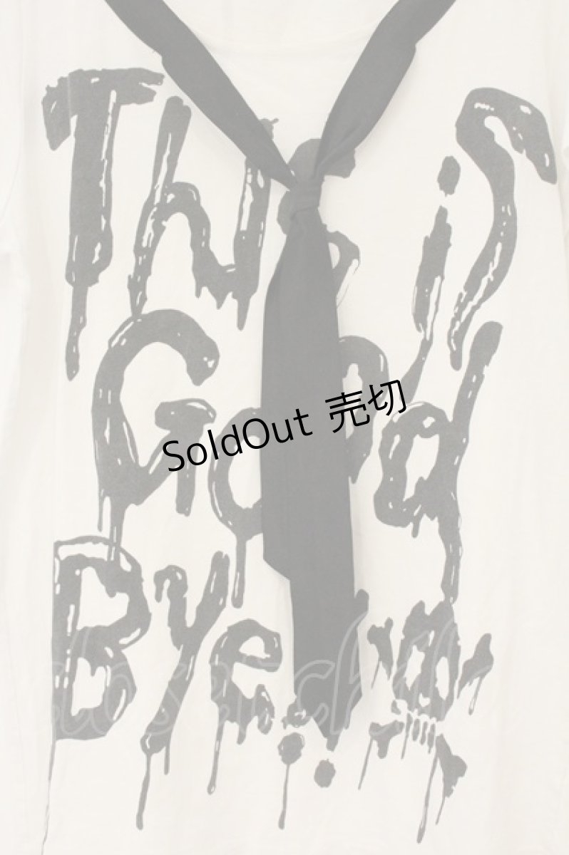 画像2: Banana Fish / ネクタイ付きTシャツ  ホワイト O-26-07-03-015-PU-TO-OW-OS (2)