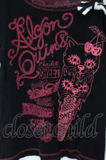 画像2: ALGONQUINS / ネコアイスptワンショルTシャツ F ブラック×ピンク O-26-07-03-016-AL-TO-OW-OS (2)