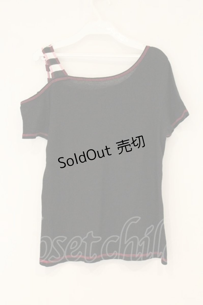 画像3: ALGONQUINS / ネコアイスptワンショルTシャツ F ブラック×ピンク O-26-07-03-016-AL-TO-OW-OS (3)