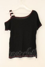 画像3: ALGONQUINS / ネコアイスptワンショルTシャツ F ブラック×ピンク O-26-07-03-016-AL-TO-OW-OS (3)