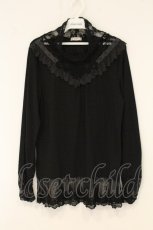 画像1: axes femme / レースネックカットソー M クロ O-26-07-03-022-AX-TO-IG-OS (1)