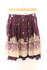 画像1: axes femme / シルエット柄スカート M ワイン O-26-07-04-004-AX-SK-OW-OS (1)