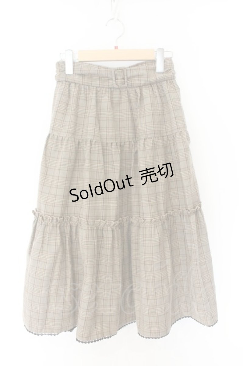 画像1: axes femme POETIQUE / ベルトデザインティアードスカート M ブラウン O-26-07-04-035-AX-SK-OW-OS (1)