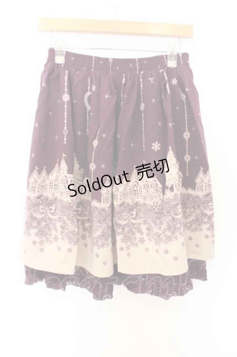 画像3: axes femme / シルエット柄スカート M ワイン O-26-07-04-004-AX-SK-OW-OS (3)