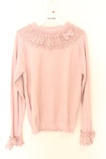 画像1: axes femme kawaii / レーシーフリルニットプル M ピンク O-26-07-04-050-AX-TO-OW-OS (1)