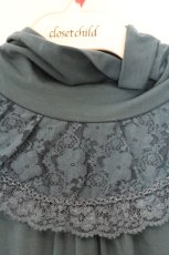 画像2: axes femme / レース配色ハイネックインナーカットソー M ブルーグリーン O-26-07-04-063-AX-TO-IG-OS (2)