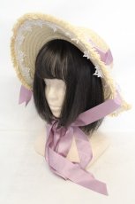 画像1: axes femme kawaii / ロココサマーハット  ラベンダー×ナチュラル O-26-07-04-1001-AX-AC-IG-OS (1)