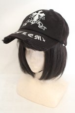 画像1: REFLEM / クロス刺繍ダメージデニムキャップ  ブラック O-26-07-04-1004-PU-AC-IG-OS (1)