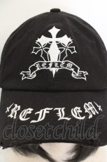 画像2: REFLEM / クロス刺繍ダメージデニムキャップ  ブラック O-26-07-04-1004-PU-AC-IG-OS (2)