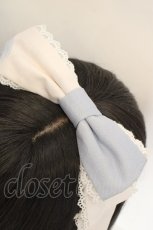 画像2: LOLITA他 / リボンカチューシャ  アイボリー×ブルー O-26-07-04-1010-LO-AC-IG-OS (2)