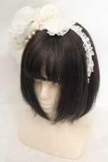 画像1: Angelic Pretty / エレガントローズカチューシャ  シロ O-26-07-04-1013-AP-AC-IG-OS (1)