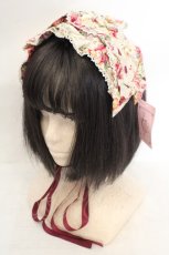 画像1: metamorphose / メアリーフリルヘッドドレス(花柄)  生成り×アカ O-26-07-04-1015-ME-AC-IG-OS (1)