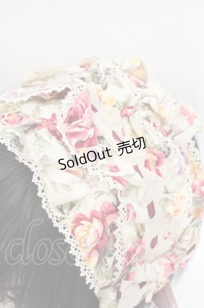 画像2: metamorphose / メアリーフリルヘッドドレス(花柄)  生成り×アカ O-26-07-04-1015-ME-AC-IG-OS (2)