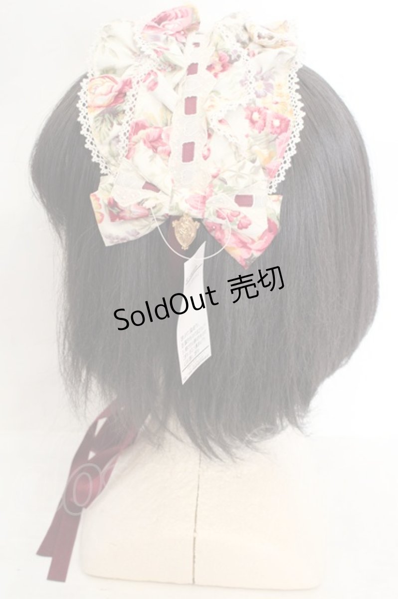 画像3: metamorphose / メアリーフリルヘッドドレス(花柄)  生成り×アカ O-26-07-04-1015-ME-AC-IG-OS (3)