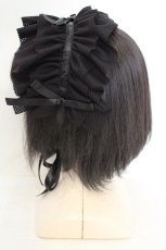 画像3: MARBLE / リボンフリルヘッドドレス  ブラック O-26-07-04-1016-GO-AC-IG-OS (3)
