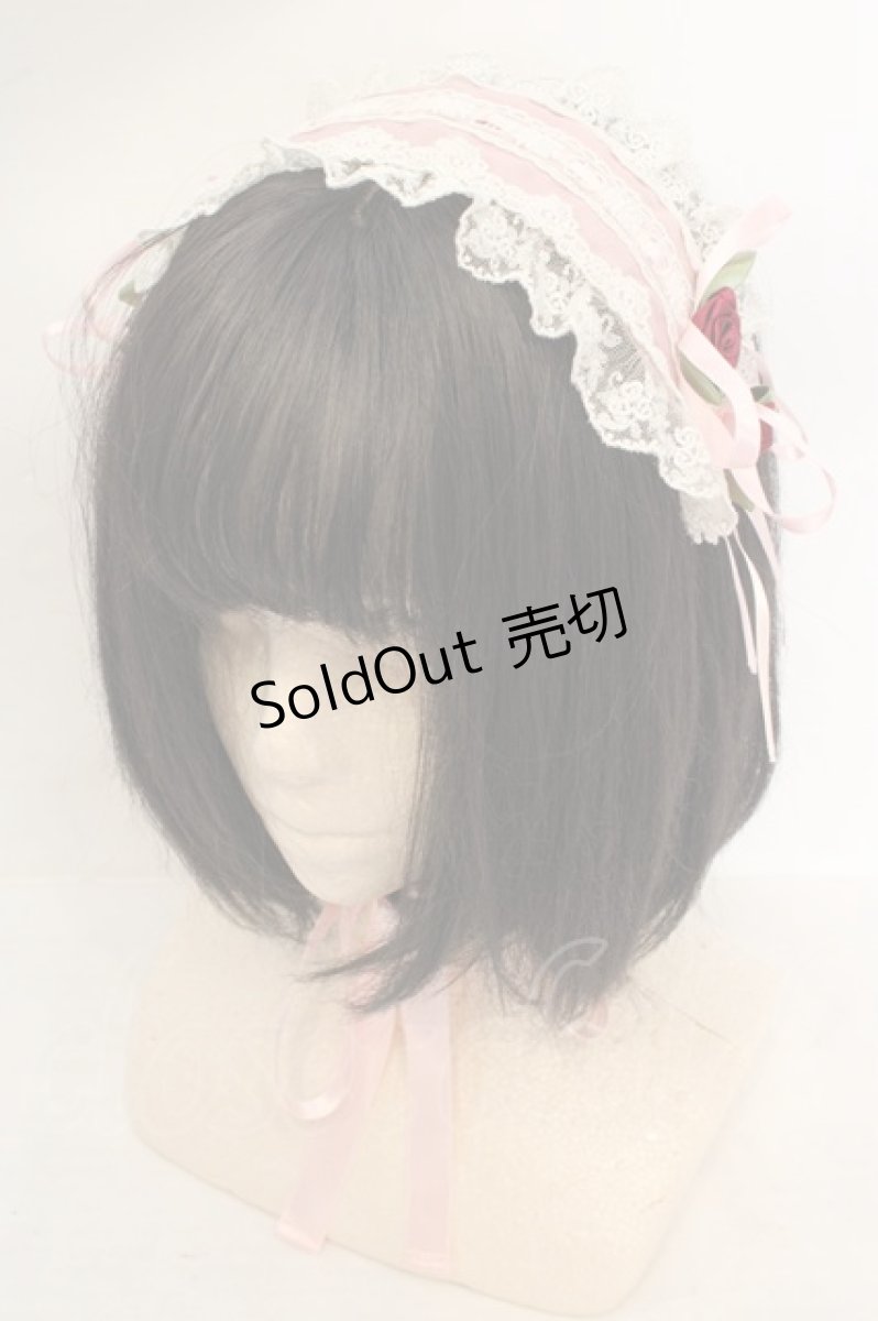 画像1: Innocent World / サテン巻き薔薇ヘッドドレス  ピンク O-26-07-04-1019-IW-AC-IG-OS (1)