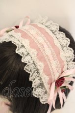 画像2: Innocent World / サテン巻き薔薇ヘッドドレス  ピンク O-26-07-04-1019-IW-AC-IG-OS (2)