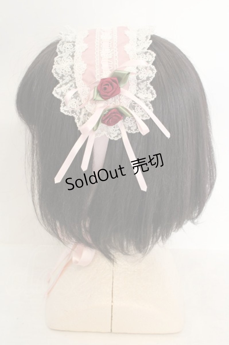 画像3: Innocent World / サテン巻き薔薇ヘッドドレス  ピンク O-26-07-04-1019-IW-AC-IG-OS (3)