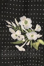 画像2: axes femme / ドット柄×お花刺繍入りスカート M クロ O-26-07-04-008-AX-SK-OW-OS (2)