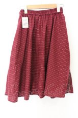 画像3: axes femme / ドット柄×お花刺繍入りスカート M ワイン O-26-07-04-029-AX-SK-OW-OS (3)