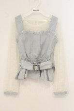 画像1: axes femme POETIQUE / アンサンブル風ブラウス M サックス O-26-07-05-031-AX-BL-OW-OS (1)
