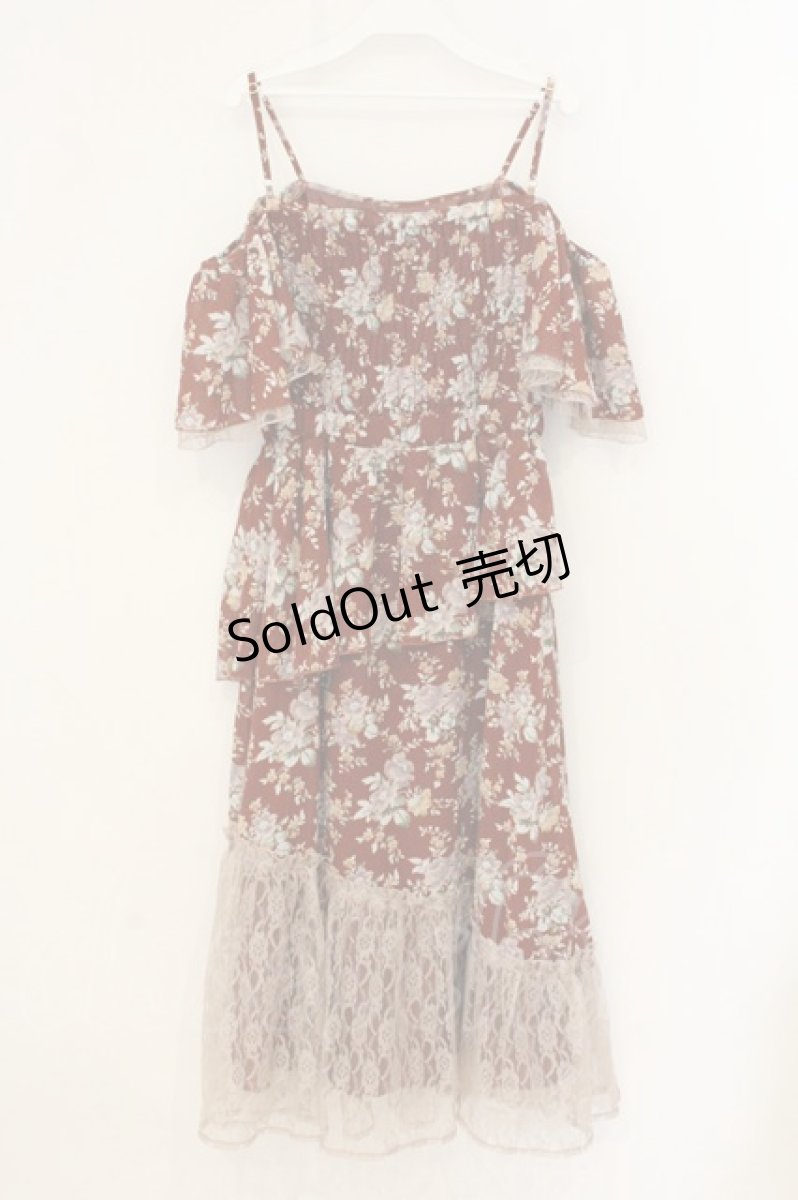 画像3: axes femme / フラワーシャワープリントワンピース M アカ O-26-07-05-034-AX-OP-OW-OS (3)