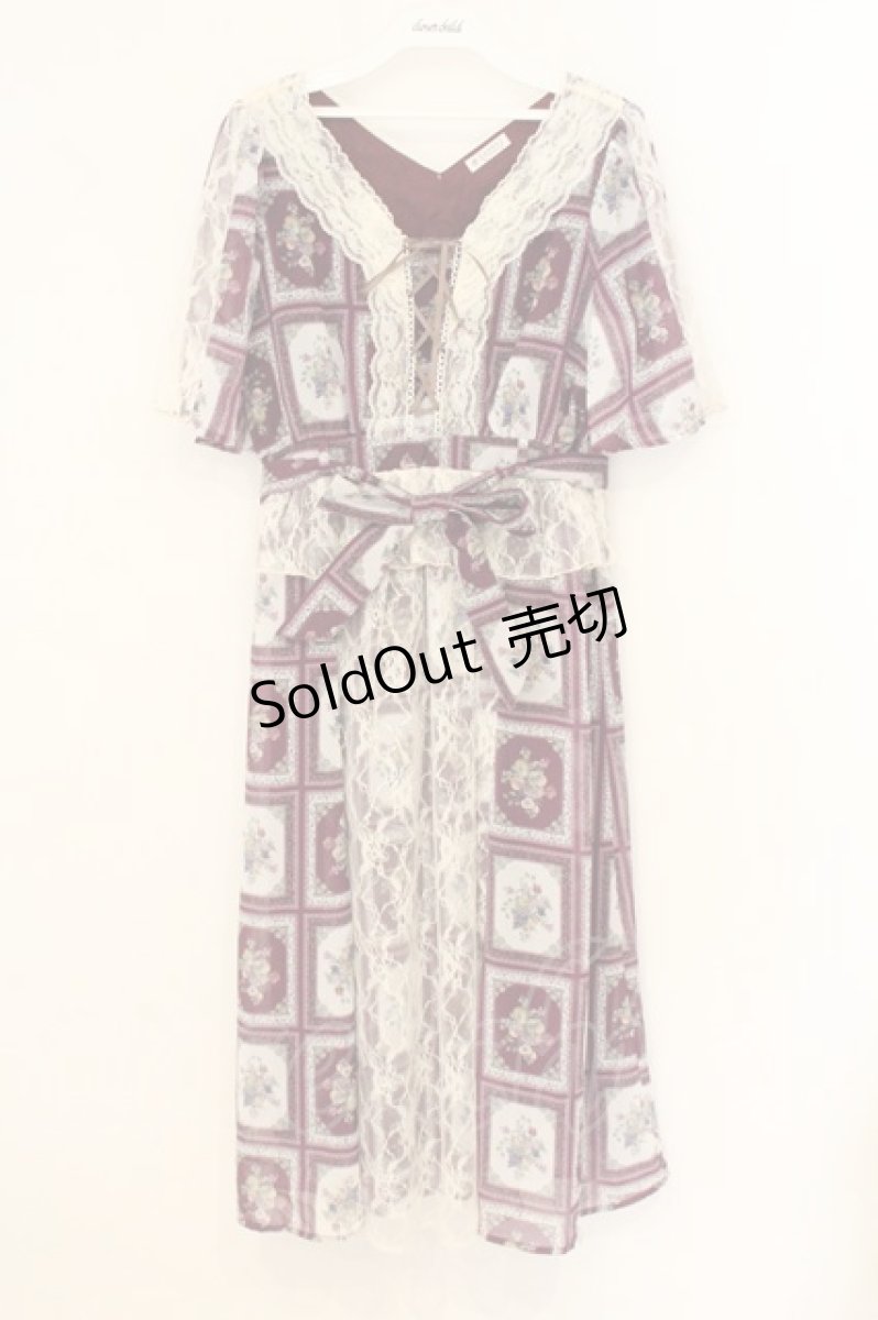 画像1: axes femme / フルーツアート柄ワンピース M パープル O-26-07-05-039-AX-OP-OW-OS (1)