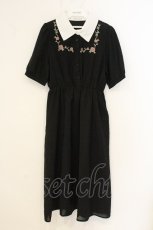 画像1: axes femme POETIQUE / ローズ刺繍ワンピース M クロ O-26-07-05-042-AX-OP-OW-OS (1)
